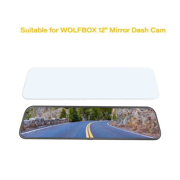 WOLFBOX 12-Inch Anti-Glare Film for Rear View Mirror Dash Cam
