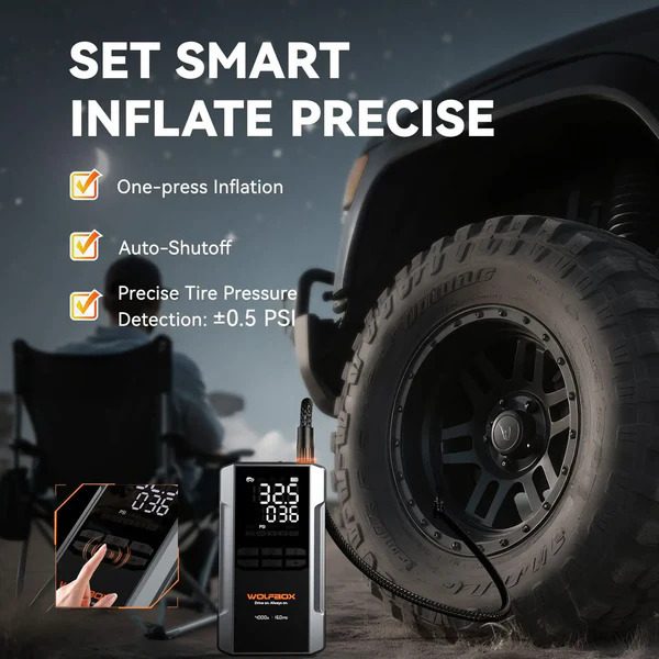 WOLFBOX MegaVolt 24Air 4000A Jump Starter Air Compressor 4-in-1  