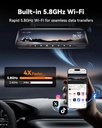 WOLFBOX G930 10" Inch 4K Mirror Dash Cam WiFi GPS 64GB Dual Cam