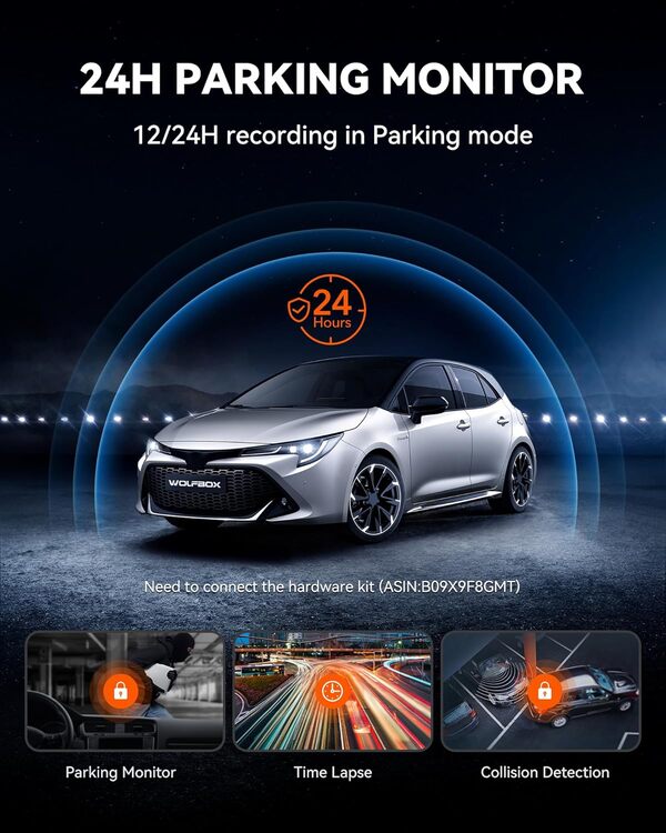 WOLFBOX G930 10" Inch 4K Mirror Dash Cam WiFi GPS 64GB Dual Cam