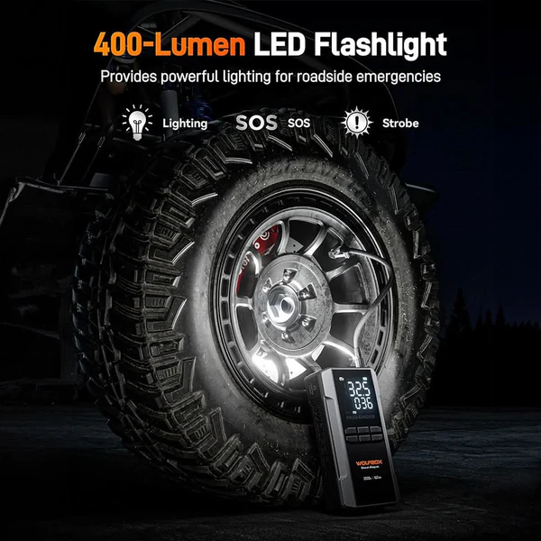 WOLFBOX MegaVolt16 Air 3000A Jump Starter with Air Compressor, USB Type-C  