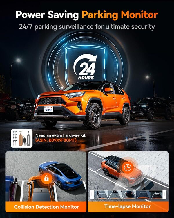 WOLFBOX X5 Duo 4K 2.5K Dash Cam, STARVIS 2, WiFi, GPS, 64GB, Touch Screen  