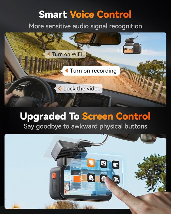 WOLFBOX X5 Duo 4K 2.5K Dash Cam, STARVIS 2, WiFi, GPS, 64GB, Touch Screen  