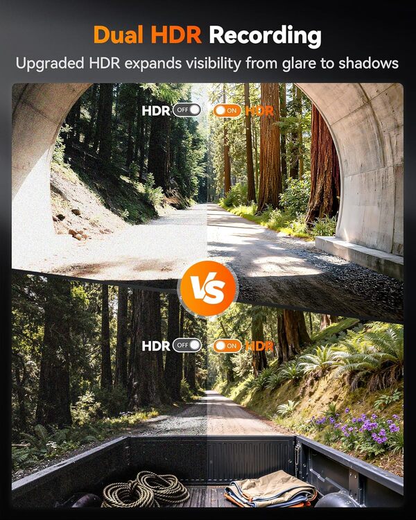 WOLFBOX X5 Duo 4K 2.5K Dash Cam, STARVIS 2, WiFi, GPS, 64GB, Touch Screen  