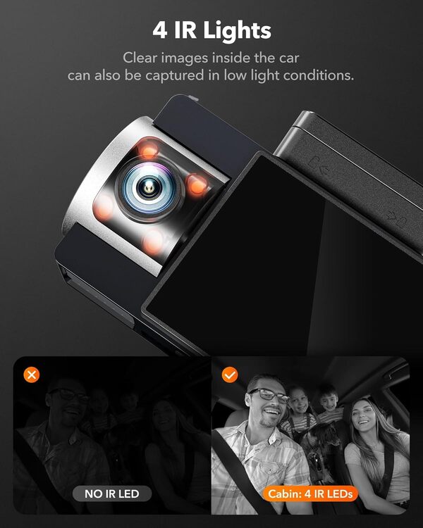 WOLFBOX i17 4K 3 Channel Dash Cam WiFi, GPS, 64GB Card and Night Vision