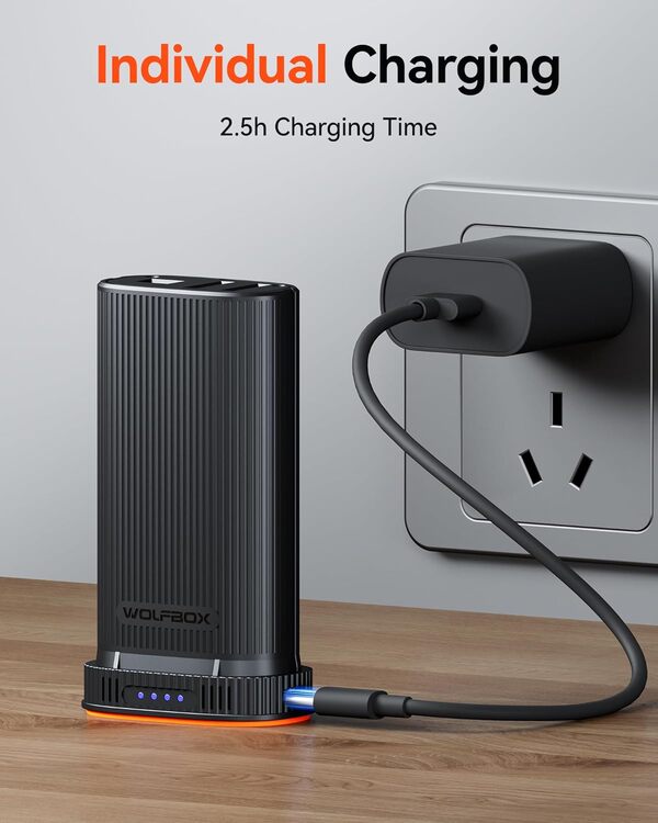 Wolfbox MF200 22.2Wh 7.4V Rechargeable Li-ion Battery Pack – Removable Backup Power for Compressed Air Duster (Battery Only, No Charger)