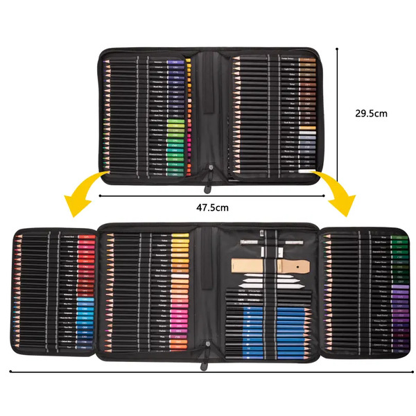 KALOUR 144 High Quality Color Pencil Set in Nylon Bag - Artist Tools