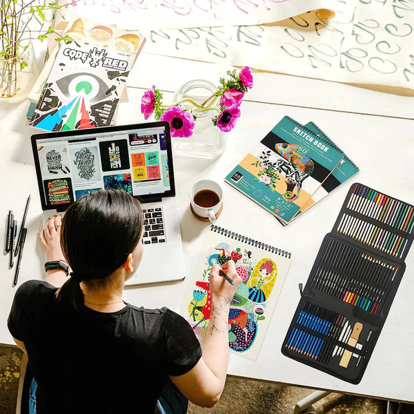 KALOUR 95 Assorted Color Pencil Set- Includes Artist Tools and Much More