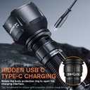 SUPERFIRE C16 Tactical Flashlight - 2700 Lumens, 40W Power, Type-C