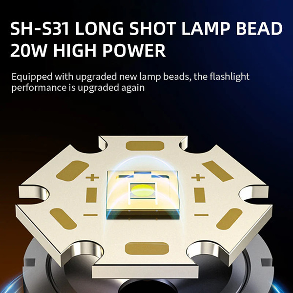 SUPERFIRE Y5 Power Bank Flashlight Torch 1200 Lumens 800 Meters Long Range