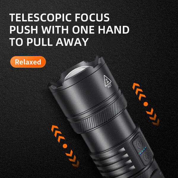 SUPERFIRE Y5-N Zoom Flashlight - 1200 Lumens, 800m Beam Distance, 5 Modes