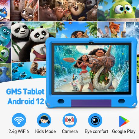 PRITOM Learning Kids Tablet 10.1" HD - 3GB RAM, 64GB Storage, WiFi - Blue