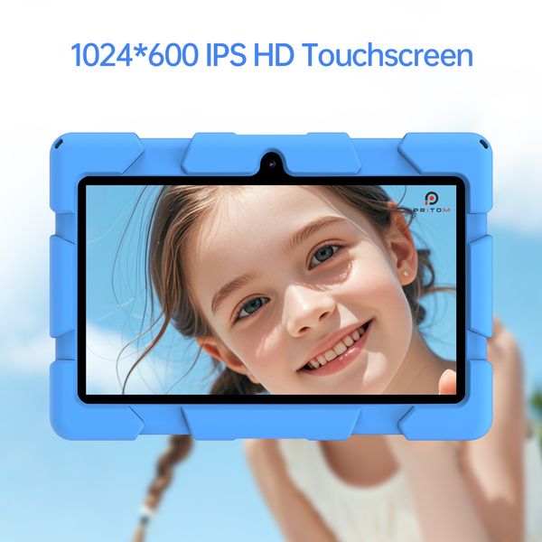 PRITOM K7 Pro Kids Tablet - 7" HD Display, 4GB RAM, 32GB Storage - Blue