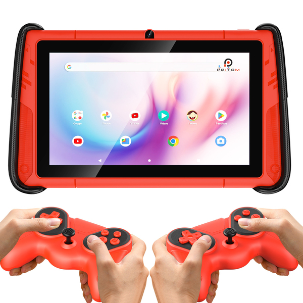 Pritom K7 Pro Kids 7" Smart Tablet - 3GB RAM, 32GB ROM with 2 Controllers