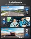 Wolfbox i07 Dash Camera 3 Channel with WiFi GPS 4K with LCD Screen Dash Cam