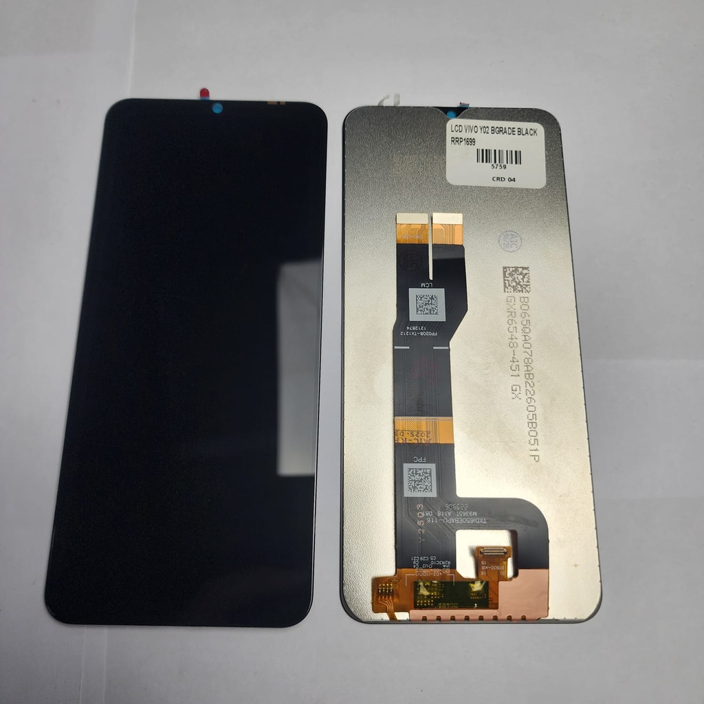 LCD VIVO Y02 BGRADE BLACK RRP1699