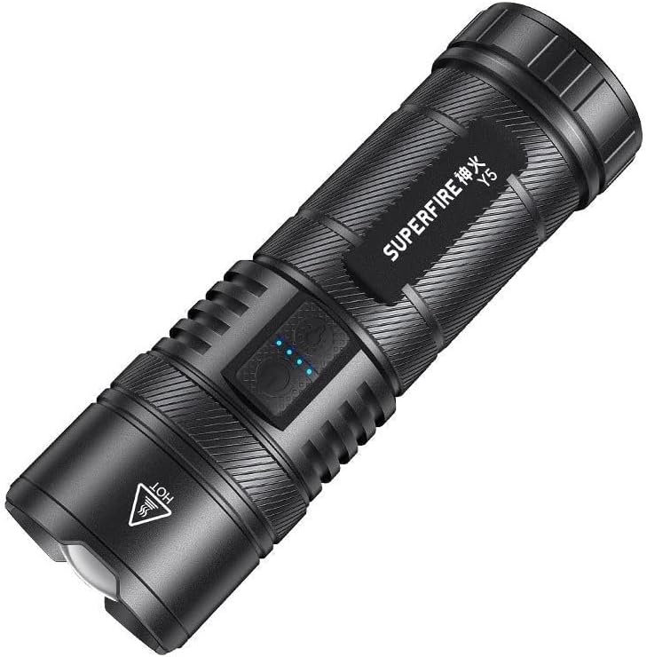 SUPERFIRE Y5 Power Bank Flashlight Torch 1200 Lumens 800 Meters Long Range