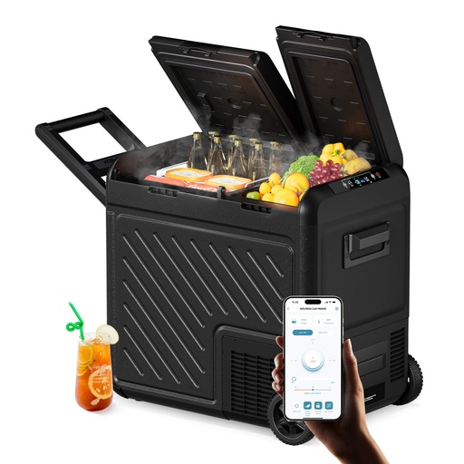 [6870] WOLFBOX 12V Car Fridge Freezer - 55L Dual-Zone Portable Electric Cooler