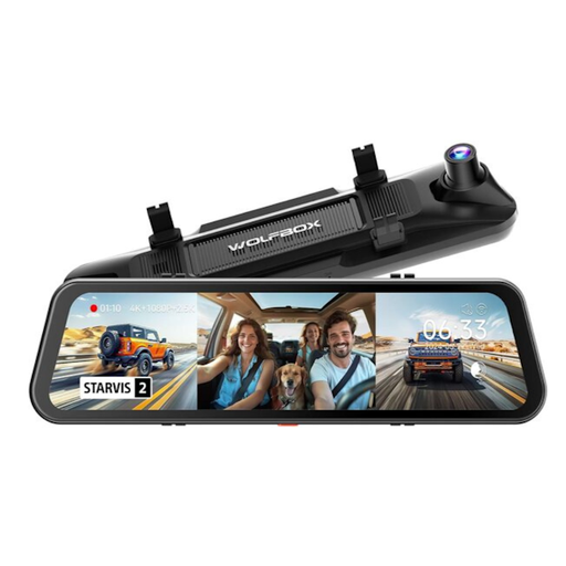 [7144] WOLFBOX G900 TriPro Dash Cam - 4K Front + 2.5K Rear + 1080P Cabin Cameras